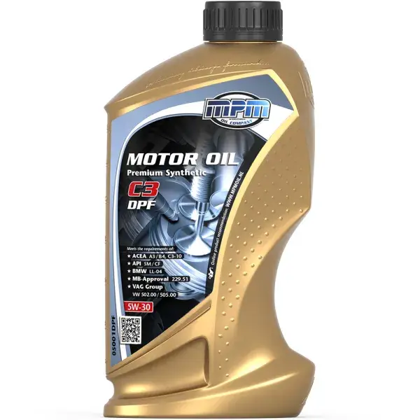 MPM Oil Motoröl 5W30 Premium Synthetic C3 DPF - 1 Liter - MPM-05001DPF Neue Kollektion