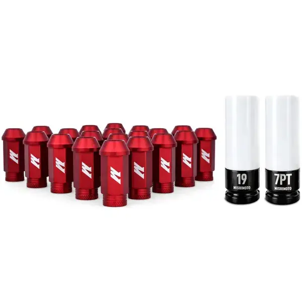 Letzte Chance Mishimoto Radmuttern/Radsicherungen konisch - Rot - MMLG-15-20LRD