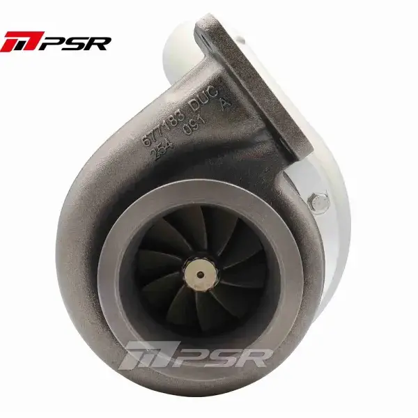 Bestpreis Pulsar Turbo Systems 363 950HP Billet Journal Bearing Turbo - 63x87mm 7+7 B - 80x73mm - WO Turbine Housing - Elbow Outlet - 110130010