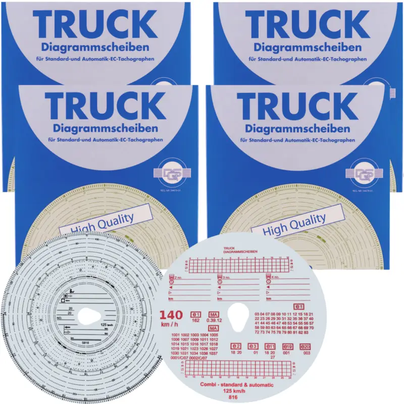4x 100x Diagrammscheiben Tachoscheiben 140kmh km/h für Fahrtenschreiber 140-24 Top-Preis