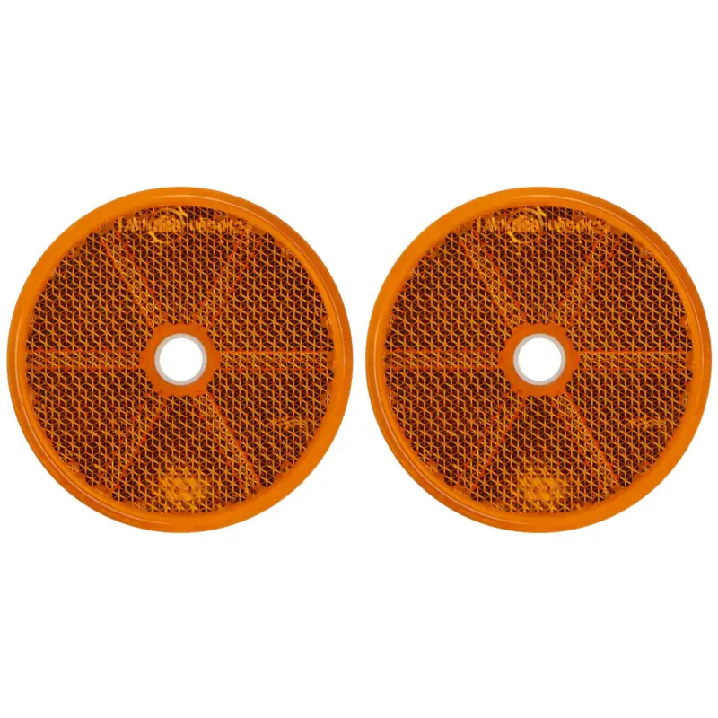 2x Rückstrahler Rund Orange mit Loch Top-Angebot