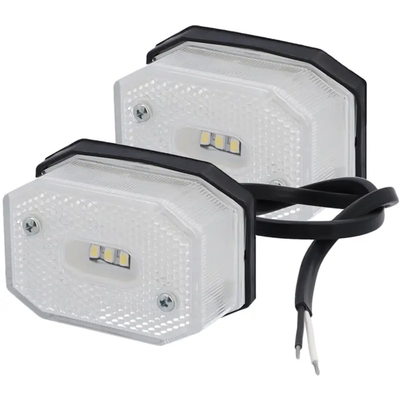 2x Seitenmarkierungsleuchte LED Umrissleuchte Weiß 65x44mm Preiswert