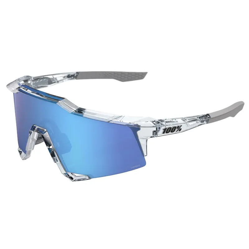 Jetzt Kaufen 100% Speedcraft Brille - Polished Translucent Clear/HiPER Blue Mirror