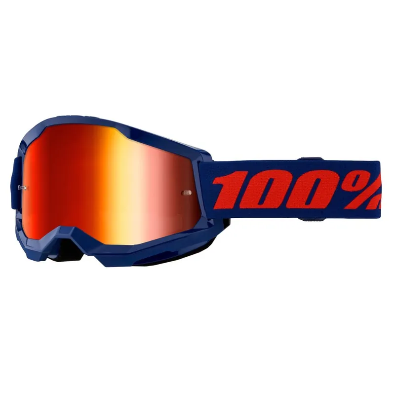 100% Strata 2 Goggle - Navy - Red Mirror Angebot