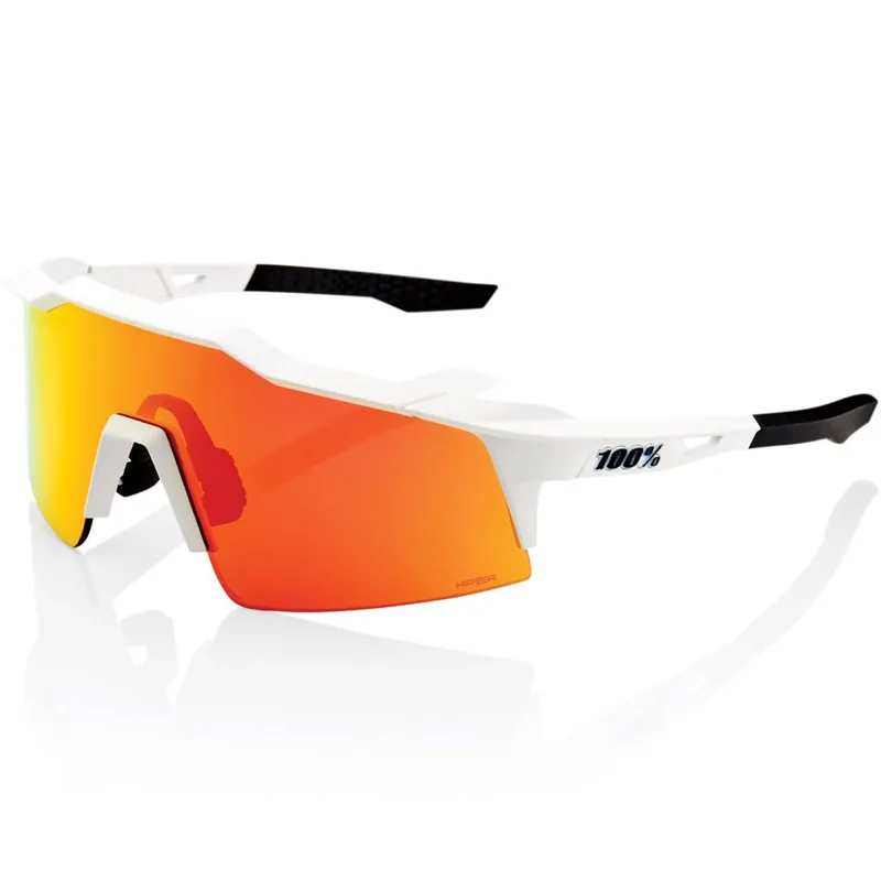 Finale Aktion 100% Speedcraft SL Brille - Soft Tact Off White - HiPER Red Multilayer Mirror Clear