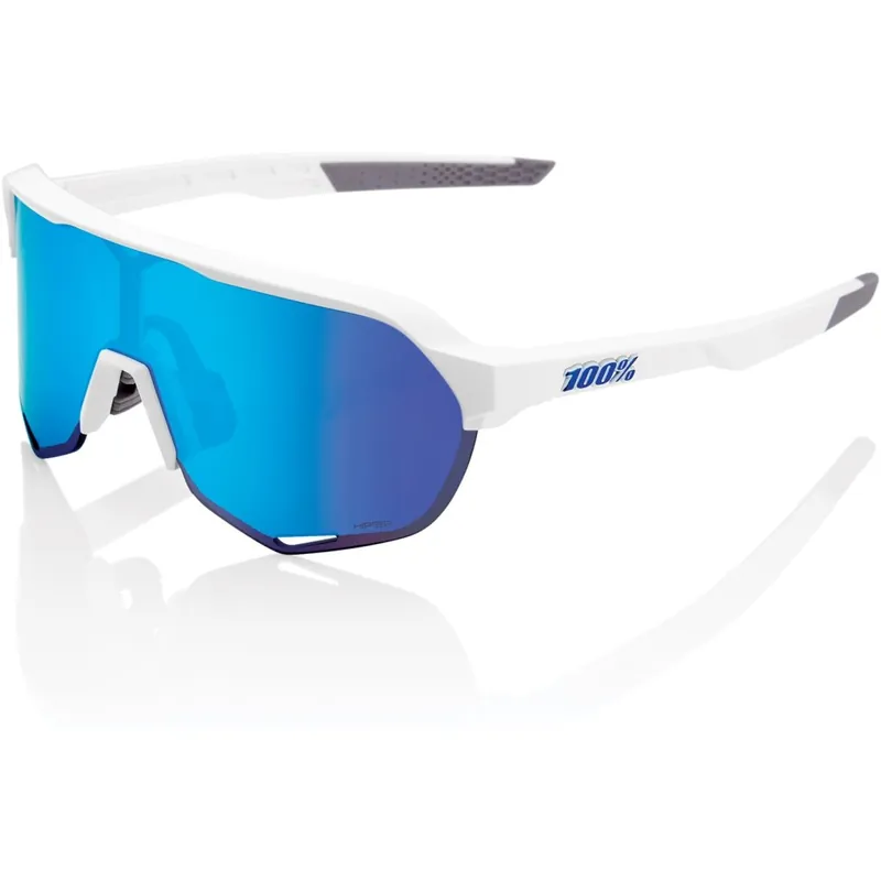 Begrenztes Angebot 100% S2 Brille - Matte White - HiPER Blue Multilayer Mirror Clear