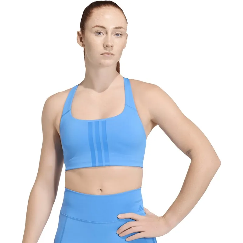 Markenprodukt adidas Optime 3-Stripes Sport-BH mit mittlerer Unterstützung Damen - ray blue/bright royal KA0104