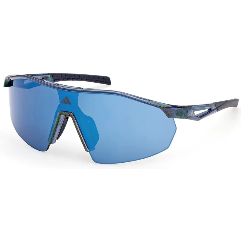 Preisknaller adidas Anemos Light S SP0116 Brille - Shiny Transparent Blue with Lime/Pink Effect / Blue Mirror