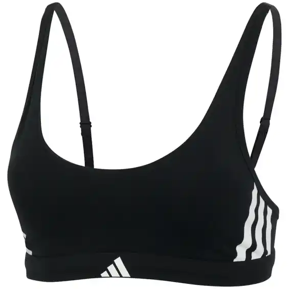 adidas Sports Underwear Sport Active Essentials Cotton 3 Stripes Scoop Bralette Damen - 000 black Sonderangebot