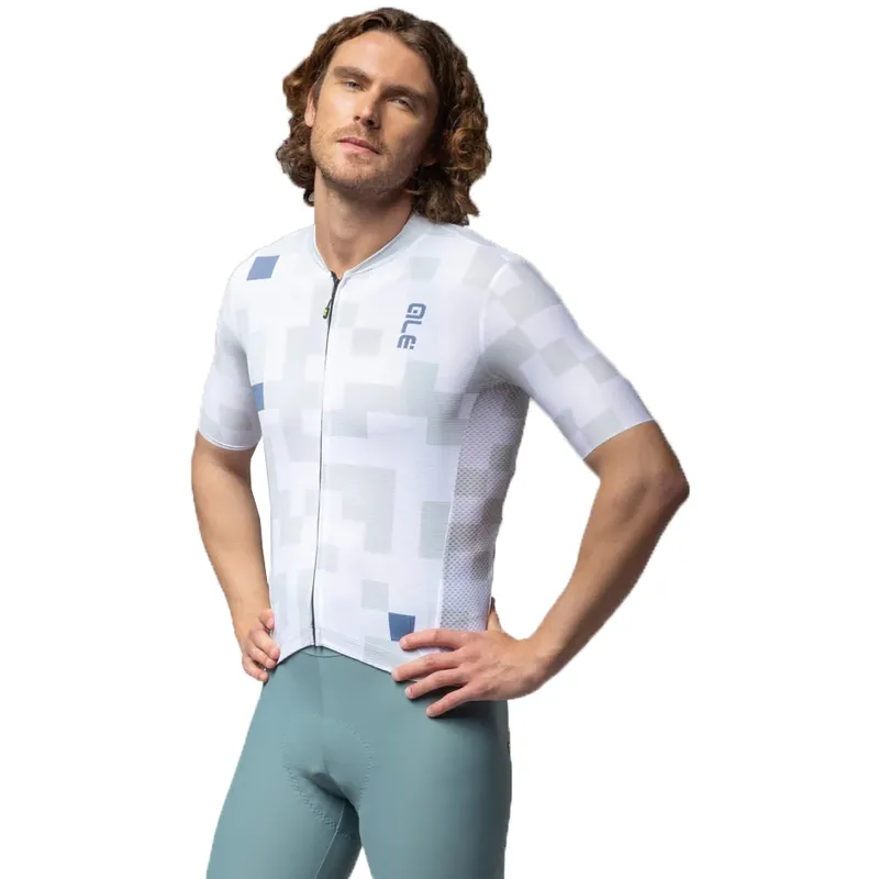 Zertifiziert Alé PRAGMA Pixel Kurzarmtrikot Herren - white