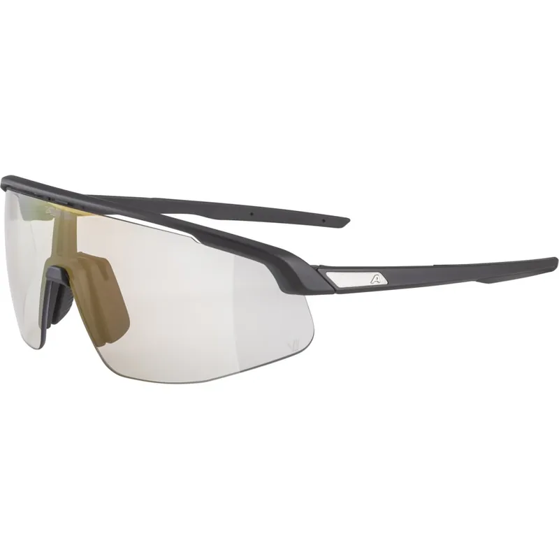 Ausverkauf Alpina Turbo Pro V Brille - black matt/clear to grey/flash red