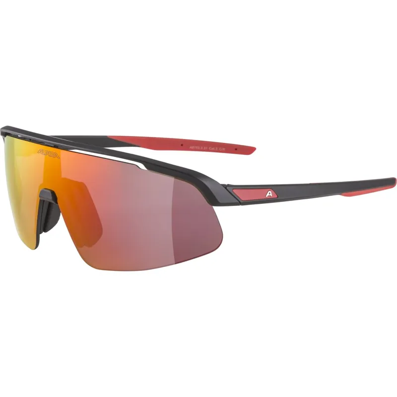 Günstig Alpina Turbo Pro Brille Kinder - black matt/mirror red