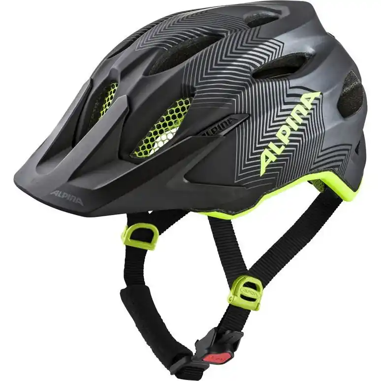 Markenprodukt Alpina Carapax JR. Helm Kinder - black-neon-yellow