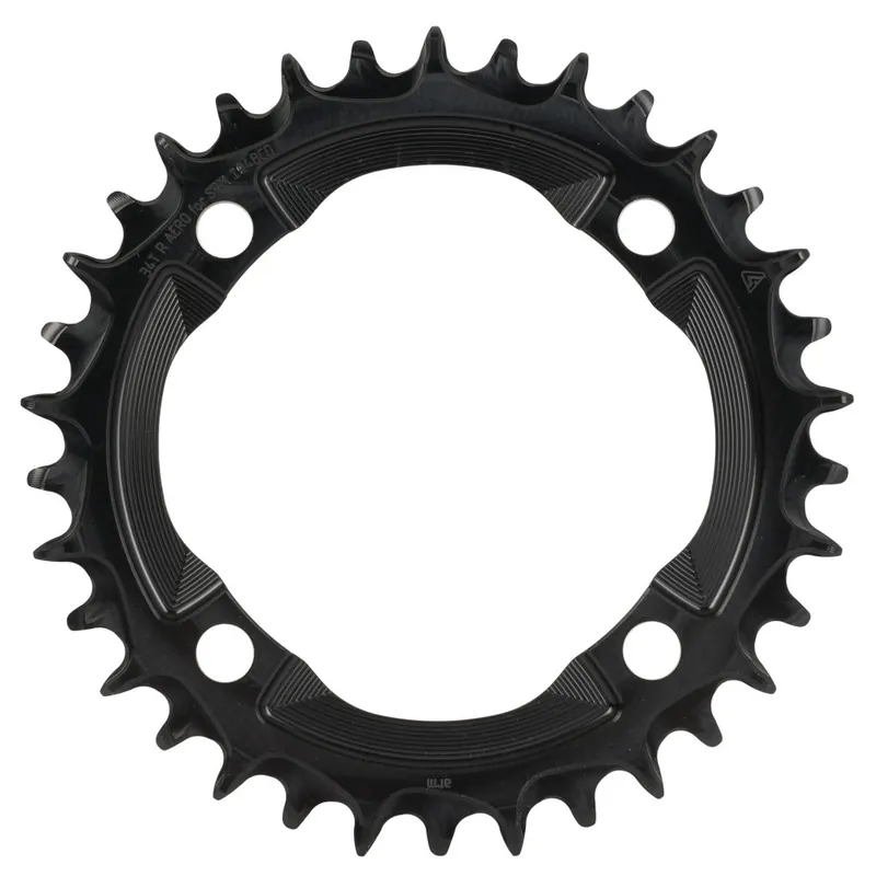 Markenprodukt Alugear AERO Kettenblatt - MTB 4x BCD 104 1-fach Narrow/Wide für SRM Powermeter Kurbeln - rund schwarz