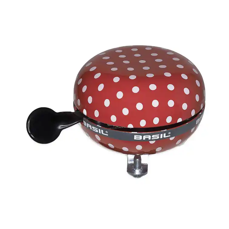 Basil Polkadot Big Bell Fahrradklingel - red/white dots Echt