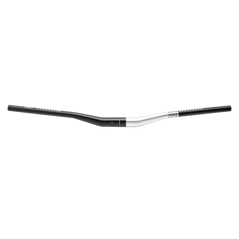 BikeYoke Barmate Al-7050 MTB Lenker - 65mm Stack - Dual - Black / Silver Anodized Markenprodukt