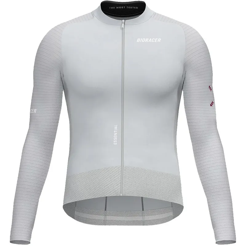 Preis Gesenkt Bioracer Epic Essential Langarm-Fahrradtrikot Herren - cool grey