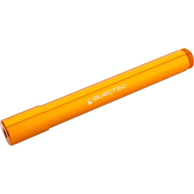 Begrenztes Angebot Burgtec Steckachse - vorn 20x110mm Boost 142mm für FOX 40 - iron bro orange