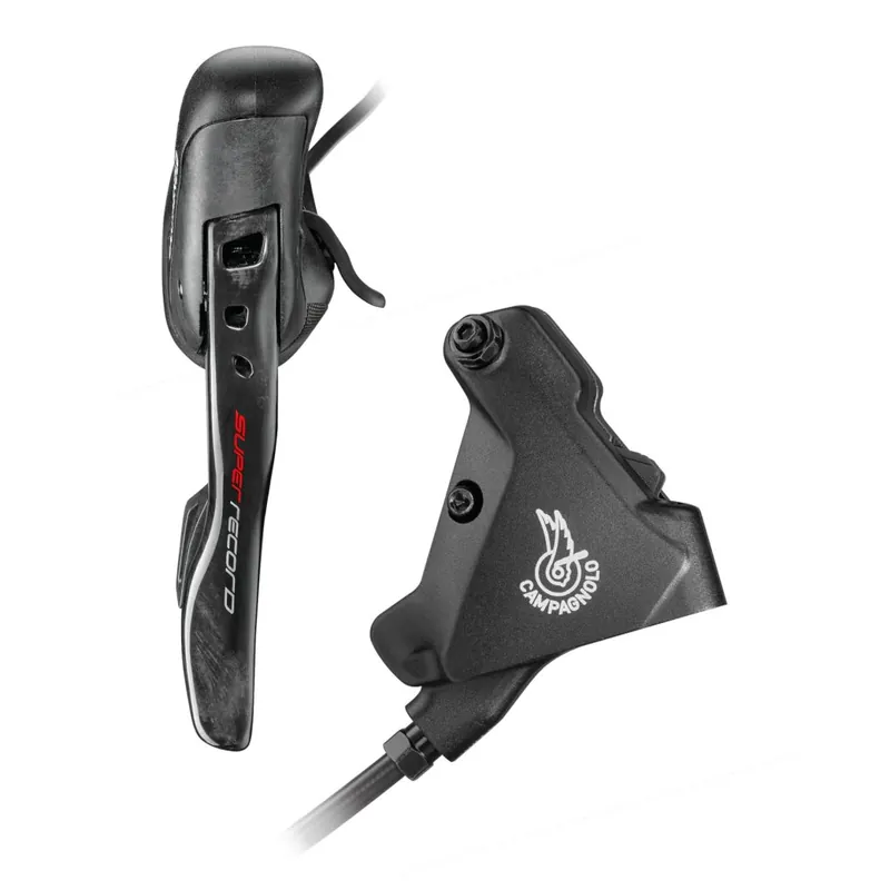 Geprüft Campagnolo Super Record EPS DB Hydraulische Scheibenbremse - Ergopower + Bremssattel - 2x12-fach - Set HR / rechts