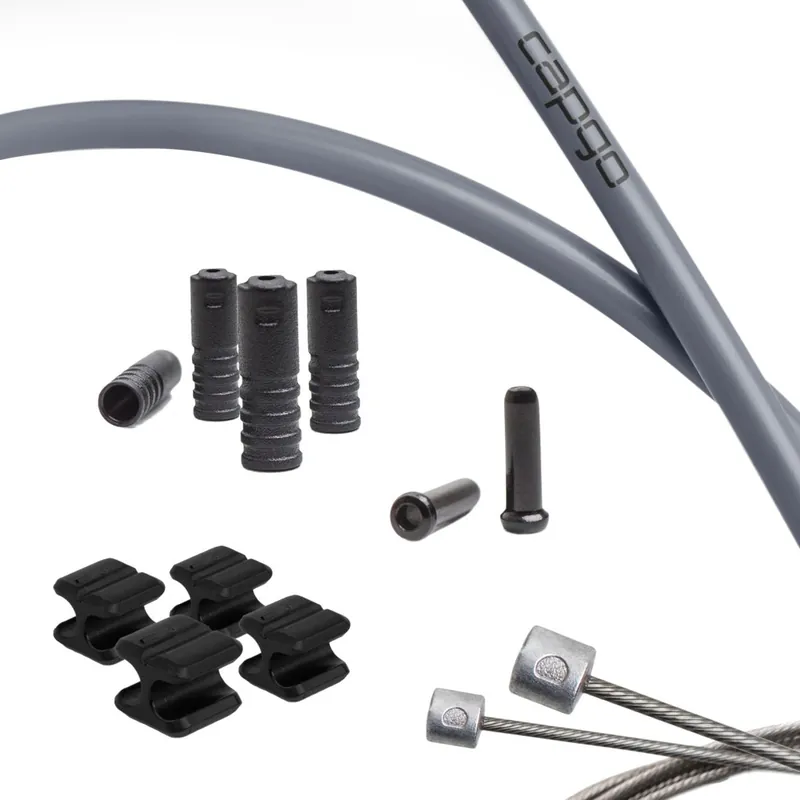 Jetzt Kaufen capgo Schaltzugset - Blue Line Double (2x) - MTB/Road (Shimano/SRAM) grau