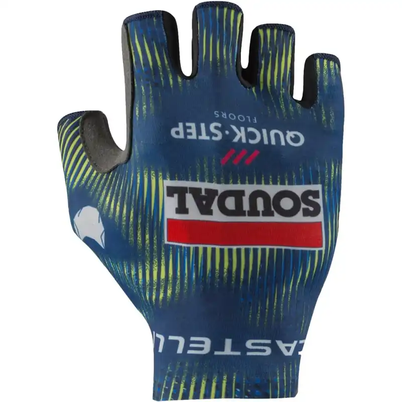 Neue Ware Castelli Competizione Kurzfinger-Handschuhe Team Soudal Quick-Step - blue/electric lime 051