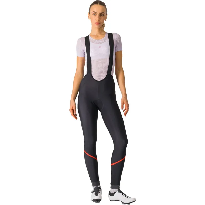 Castelli Velocissima DT Trägerhose Damen - black/hibiscus 181 Highlight