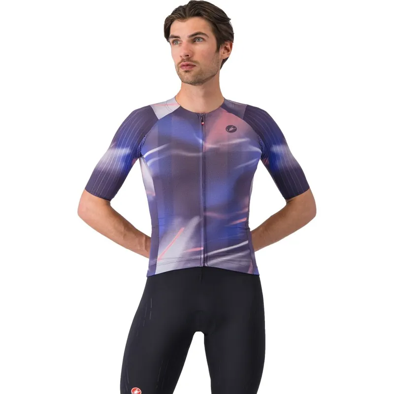 Castelli Aero Race 8S Kurzarmtrikot Herren - night shade/rosa giro 502 Neuheit