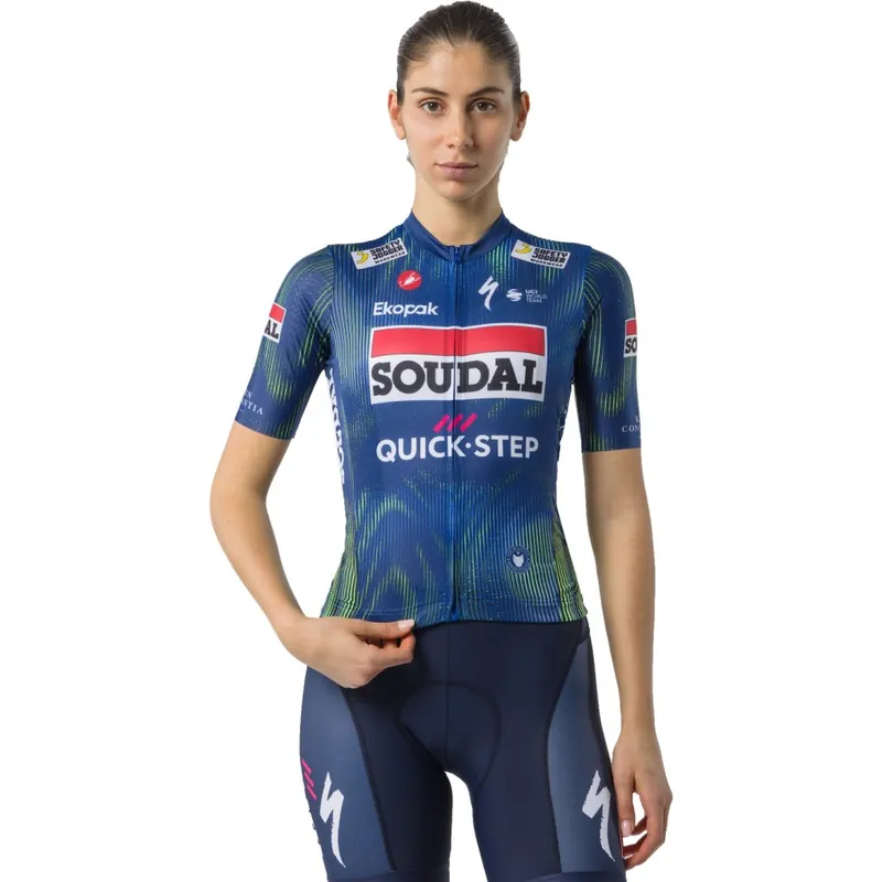 Sonderaktion Castelli Competizione 4 Kurzarmtrikot Team Soudal Quick-Step Damen - blue/electric lime 051
