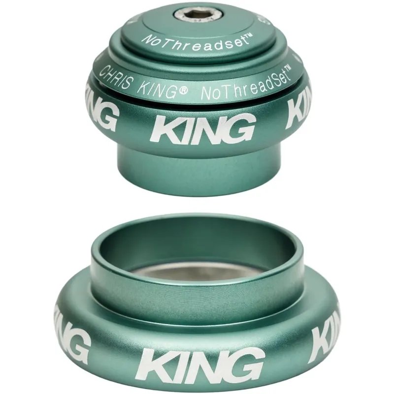 Geprüft Chris King NoThreadSet Grip Lock Tapered Steuersatz - EC34/28,6 EC44/40 - Classic Logo Print - matte jade