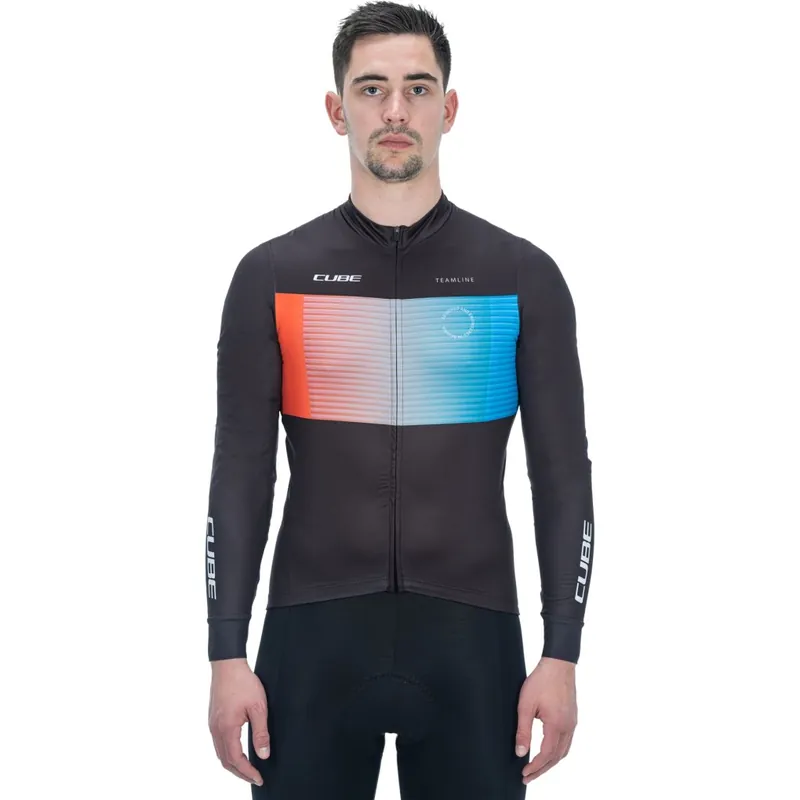 Top-Seller CUBE TEAMLINE Langarmtrikot Herren - black‘n‘blue‘n‘red