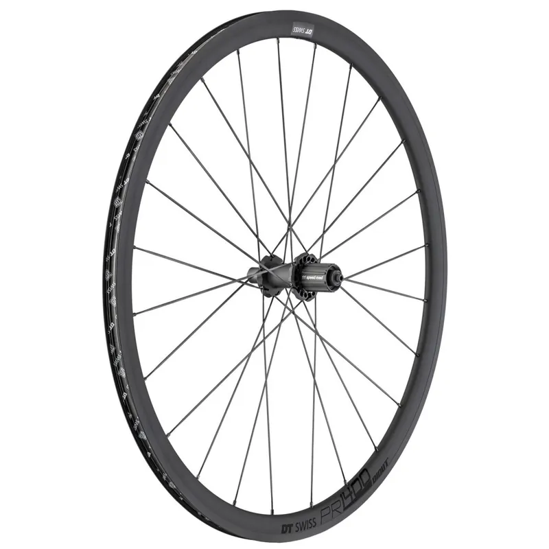 DT Swiss PR 1400 DICUT 32 OXiC - Rear Wheel Clincher 2-fach Gekreuzt - QR - schwarz Online Kaufen