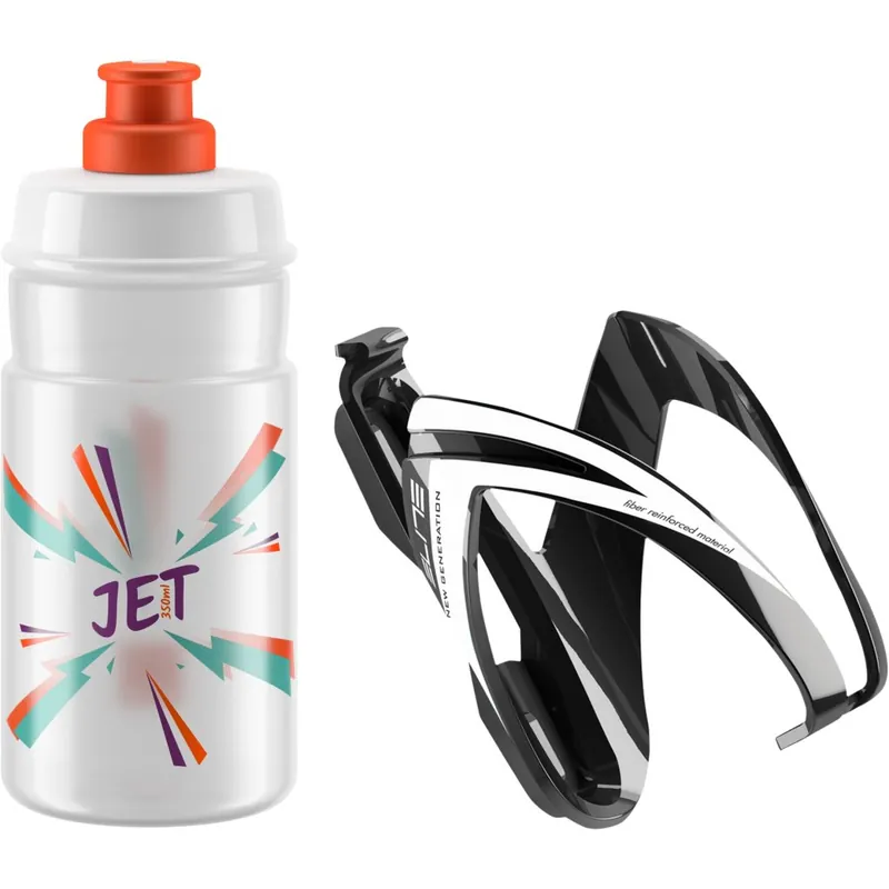 Bestseller Elite Kit CEO Flaschenhalter + Jet Flasche 350ml - black/clear/orange