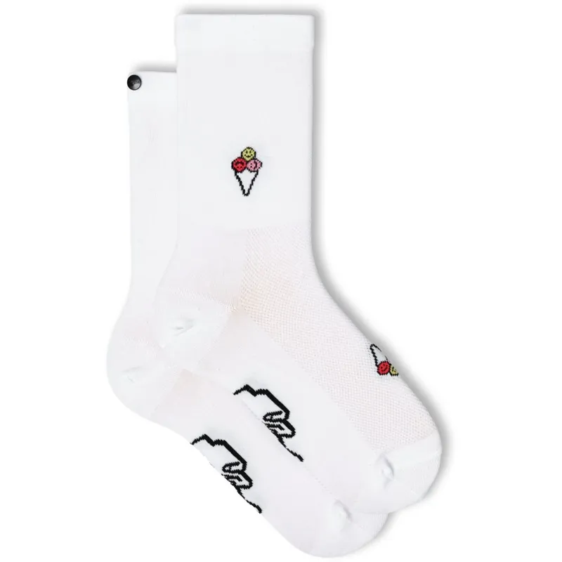 Billig FINGERSCROSSED Classic Rituals Fahrradsocken - Ice Cream - White