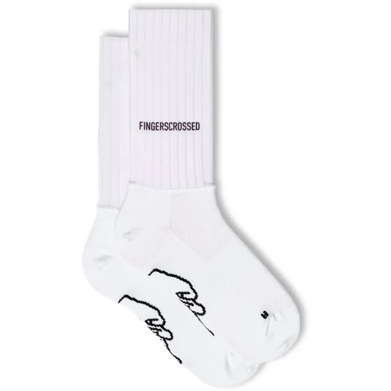 FINGERSCROSSED Aero 2.0 Logo Fahrradsocken - Horizontal – Weiß Jetzt Kaufen