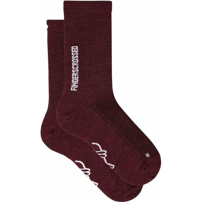 FINGERSCROSSED Light Merino Silk Fahrradsocken - Bordeaux Knallerangebot