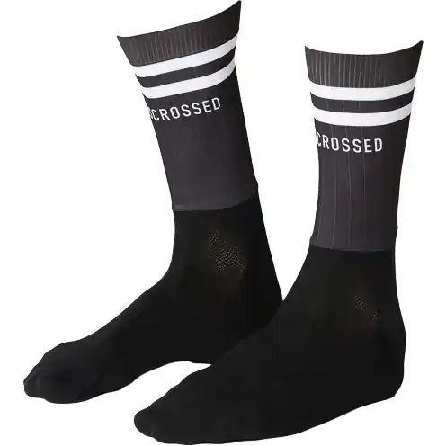 FINGERSCROSSED Aero Stripes Fahrradsocken - Schwarz Begrenztes Angebot