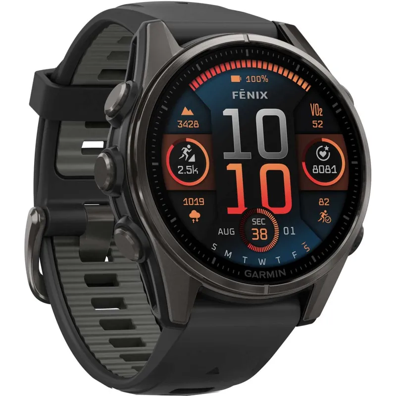 Garmin fenix 8 AMOLED Sapphire GPS Smartwatch - 43mm - Schwarz/Carbongrau DLC Titan Aktuell