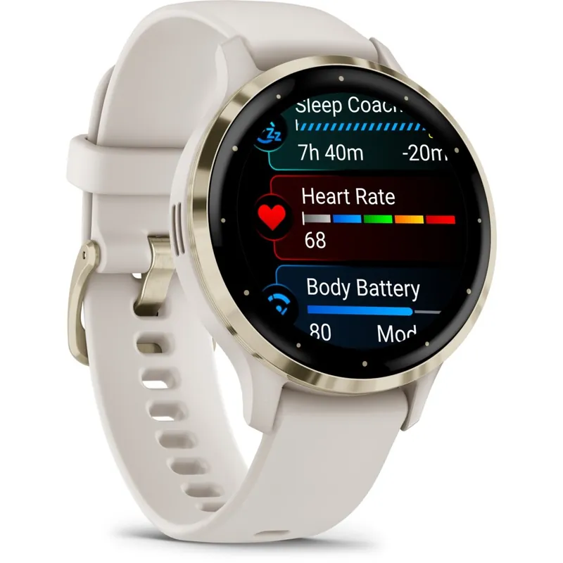 Garmin Venu 3S GPS Smartwatch - elfenbein/softgold Sichere Zahlung