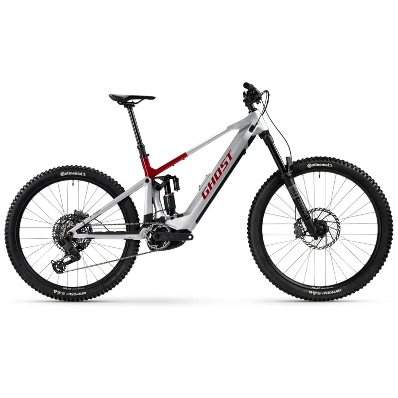 Ghost E-RIOT CF ADVANCED - Mullet Carbon E-MTB - 2026 - rebel red / misty grey glossy Mega-Angebot