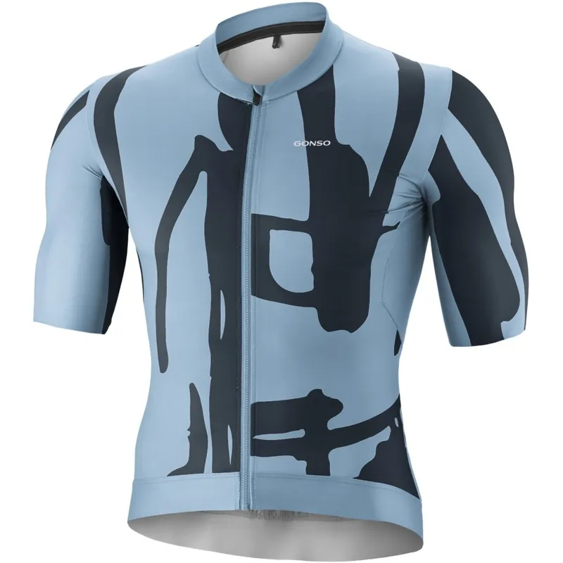 Gonso Road Kurzarmtrikot Print Herren - Stormy Blue / Outerspace Ausverkauf