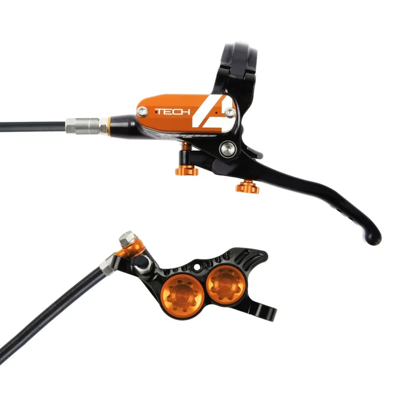 Preis Gesenkt Hope Tech 4 V4 Scheibenbremse - schwarz/orange - Hebel rechts