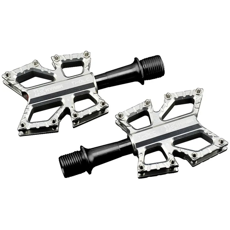KCNC Slim Road Kyrex Plattform Pedal mit Titanachse - silber Finale Aktion