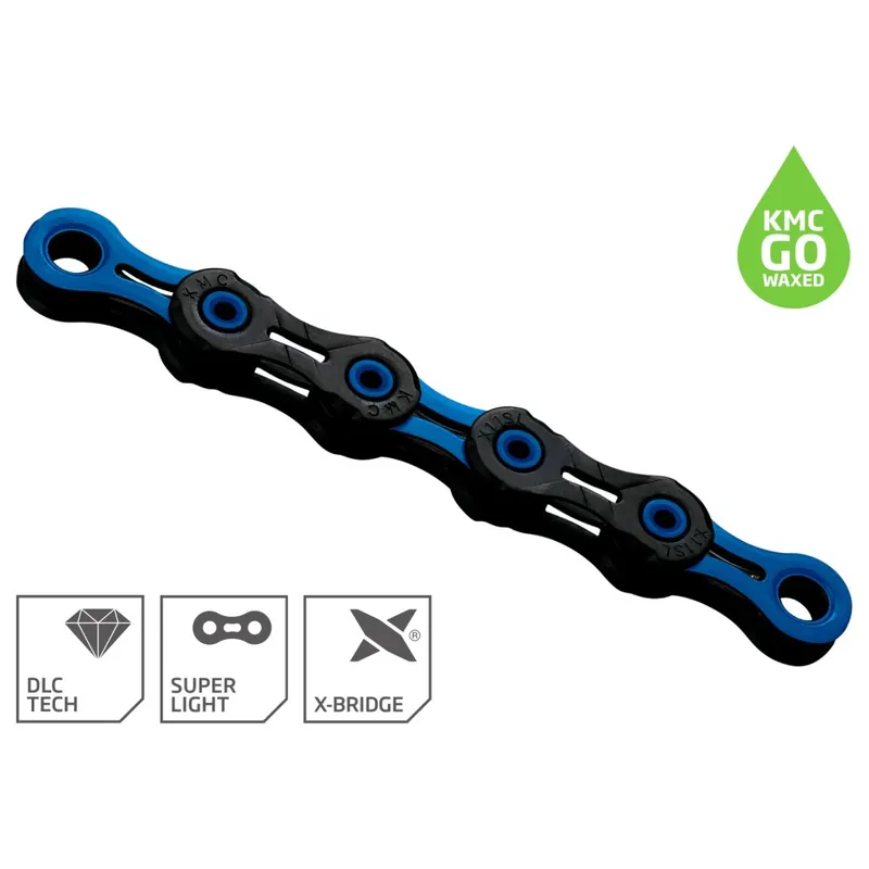 KMC DLC Kette - WAXED 11-fach - schwarz/blau Sonderaktion