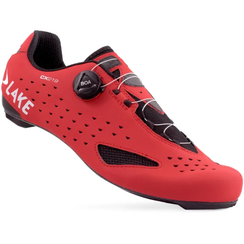 Lake CX219 Rennradschuhe Herren - rot/weiß Neue Kollektion