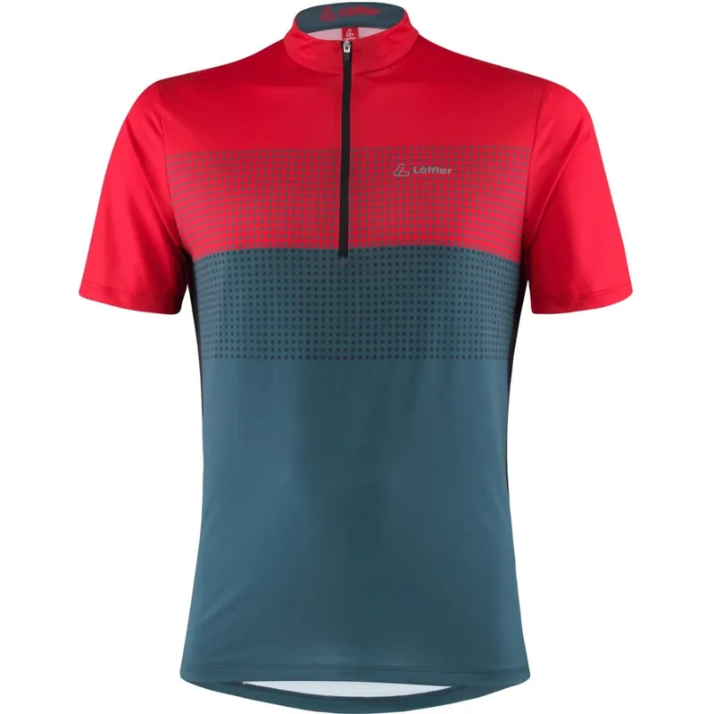 Markenprodukt Löffler Sparta Half Zip Bike T-Shirt Herren - rot 551