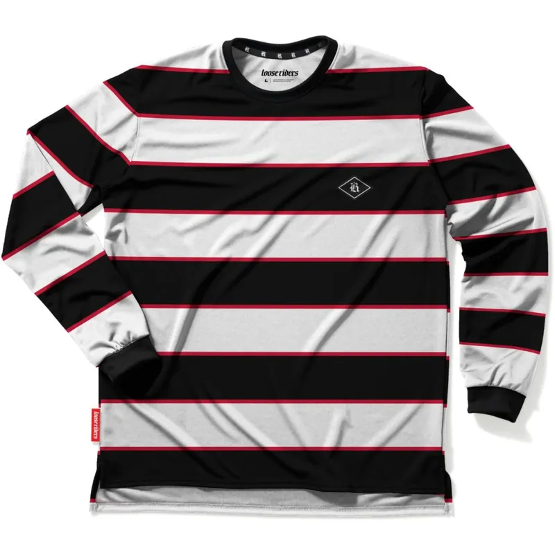 Loose Riders Tech Langarm-Trikot Herren - Baseline Black White Geprüft