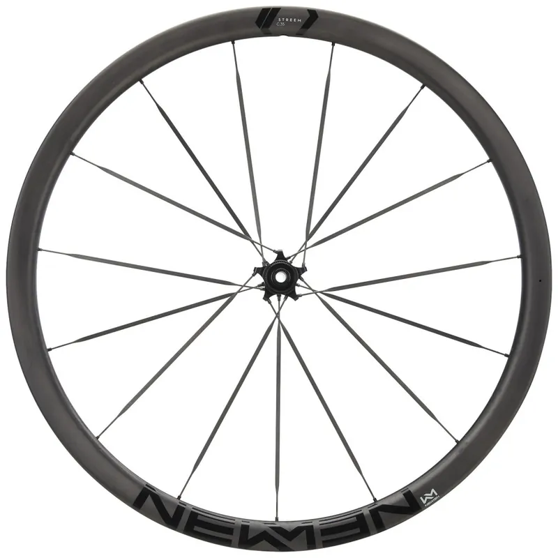 Billig Newmen Streem Climbing VONOA C.35 Vorderrad - 28" Carbon Clincher Centerlock - 12x100mm - schwarz