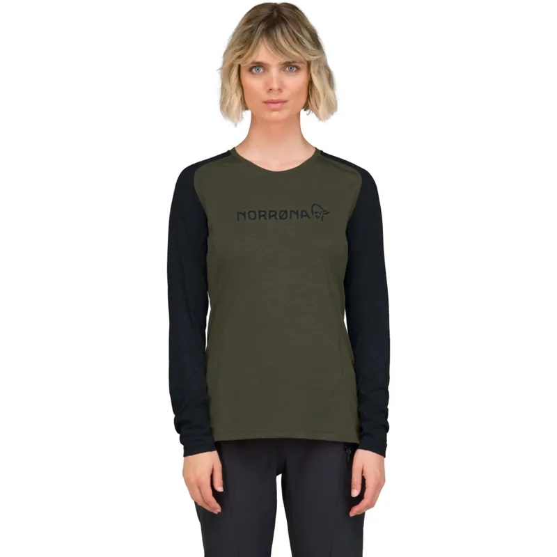 Geprüft Norrona fjørå equaliser lightweight Langarmshirt Damen - Olive Night