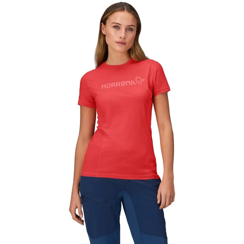 Neuheit Norrona falketind equaliser merino T-Shirt Damen - Paprika Red
