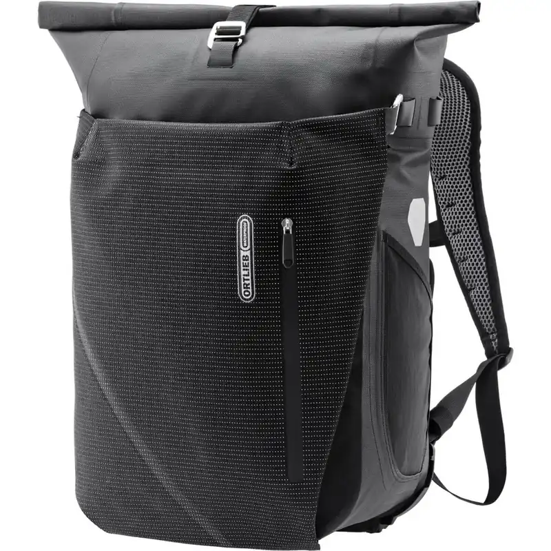 Neuheit ORTLIEB Vario PS High Visibility - QL2.1 Fahrradtasche / Rucksack 26L - schwarz reflektierend